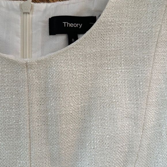 Theory Ivory Linen A-Line Dress - Picture 5 of 10